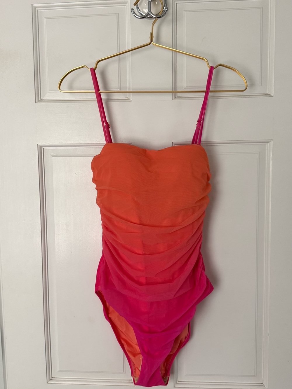 Women’s Pink-Orange One-Piece Swimsuit Size 8